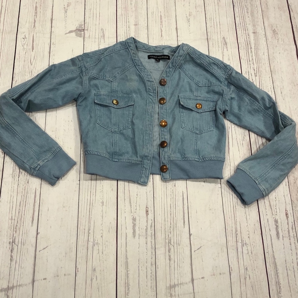 Naked Wardrobe Cropped Jean Jacket